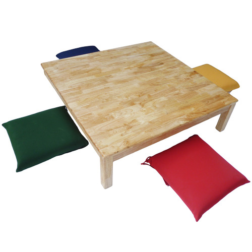 Low Square Kids Table with 4 Cushions Temple Webster